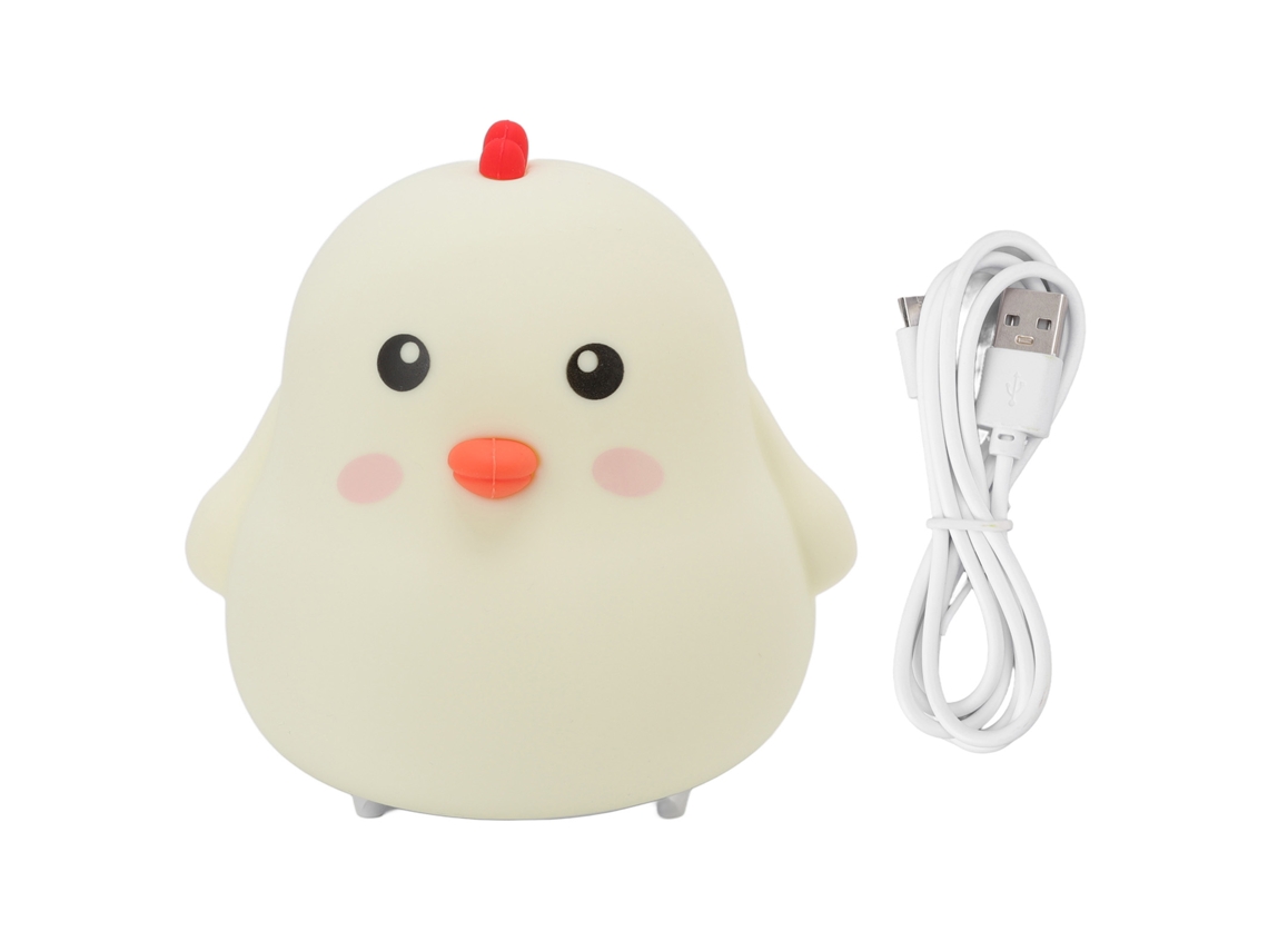 Rebe-lâmpada De Noite Led Em Forma De Filhote De Galinha Carregável Usb Com Sensor Táctil Para Crianças Bebês Bonita