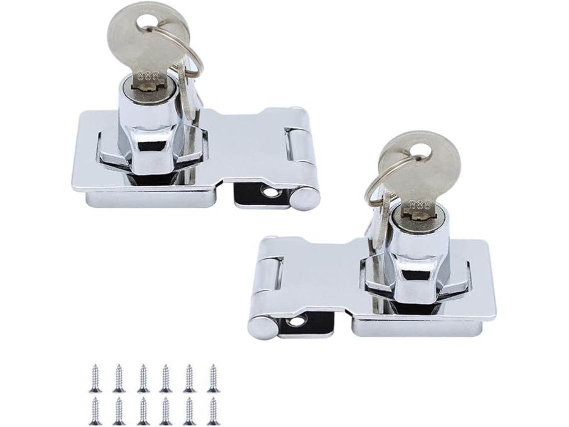 Fechadura De Metal Com Fecho De 65 Mm Trinco De Porta Com Encaixe Para Cadeado Aquaforge (pacote Com 2)