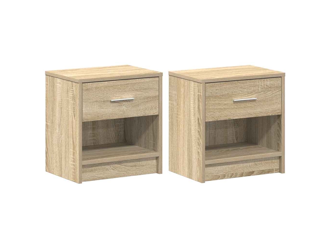 Mesas de Cabeceira 2 Pcs com Gaveta 39x28x41 Cm Carvalho Sonoma MAISON EXCLUSIVE