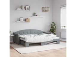 Vidaxl Sofá-cama Com Gavetão 80x200 Cm Tecido Cinzento-claro