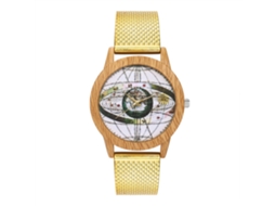 Reloj De Cuarzo Unisex Con Correa De Silicona Dial Redondo Grande Moda (oro)