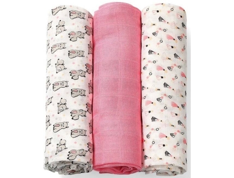 Fraldas de Pano  Fibra de Bambu Orgânico Natural Rosa