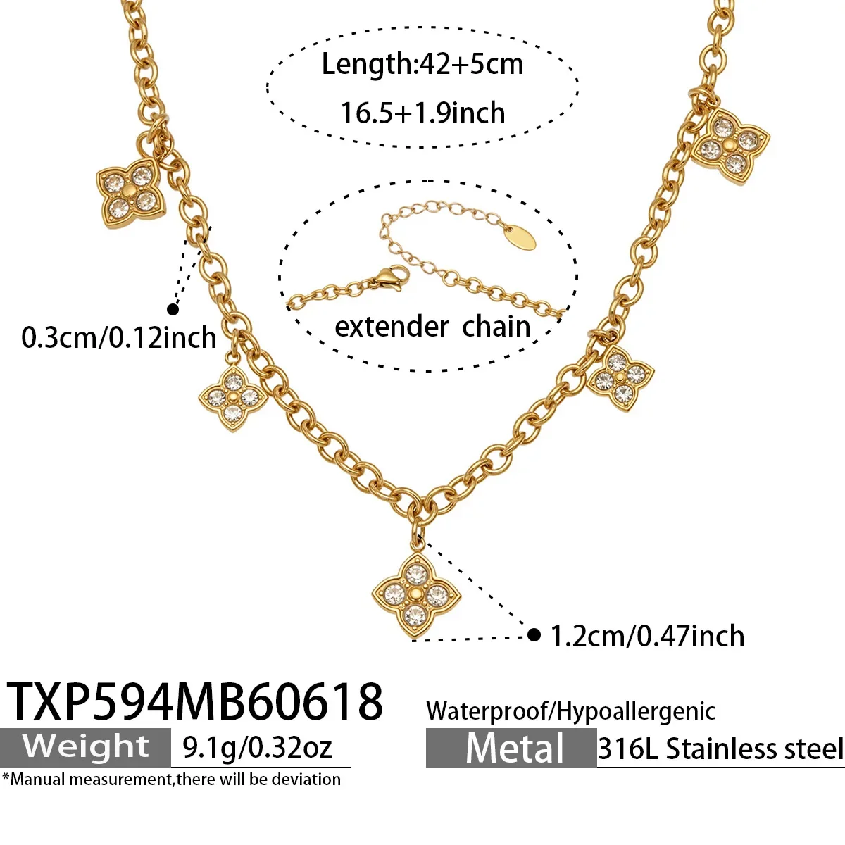 Conjunto De Colar E Pulseira Com Pingente Em Formato De Coração (dourado)