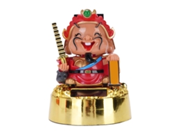 Mali estátua de Cai Shen com Energia Solar Balançante Decorativa para Carro e Casa