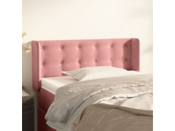 Vidaxl Cabeceira De Cama C/ Abas Veludo 103x16x78/88 Cm Rosa