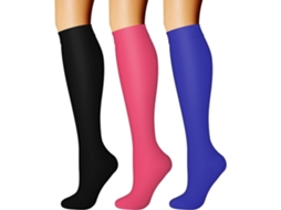 Meias De Compressão Pack 3 Pares S/m Digitallab Para Homens E Mulheres, Suporte Circulatório Para Atividades Físicas, Corrida, Ciclismo
