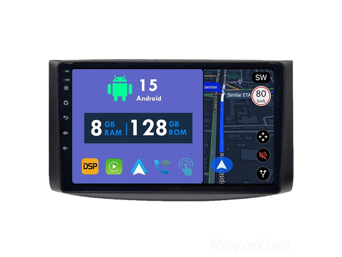 Auto Rádio Carro Bluetooth Autoradio 8GB RAM 128G ROM CarPlay Navegação GPS Ecrã Táctil RoverOne para Chevrolet Captiva I 1 2006-2011  