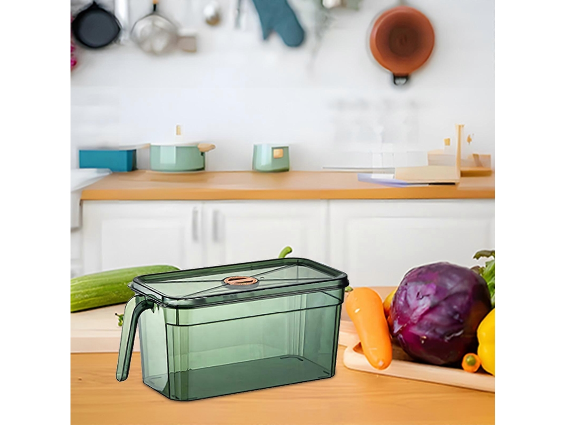 Caixa De Armazenamento Transparente Para Geladeira, Caixa De Armazenamento Cronógrafo Selada Com Alça, Caixa De Armazenamento Sobreposta Olysi Shop