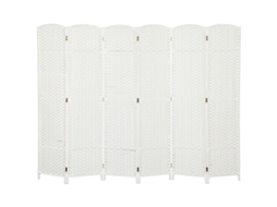 Paravente 6 Peças Branco Dobrável Para Sala Quarto Home Office
