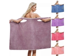 Saia de Banho Portátil Feminina, Vestido Toalha de Banho Spa de Secagem Rápida, Roupão Roxo Claro BRILVIBERA