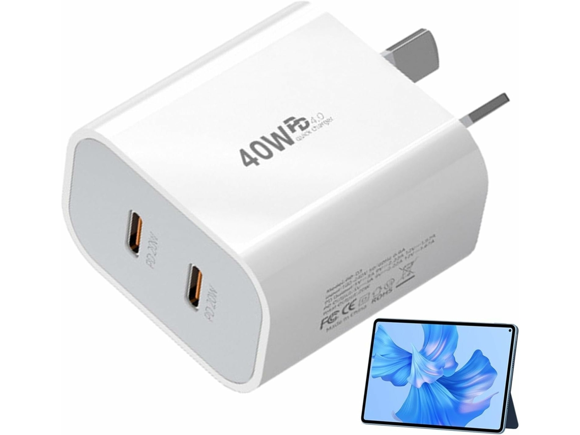 Adaptador De Carregador Rápido De Parede Pd Tipo C Duplo De 40 W Para Iphone, Samsung, Google Pixel E Todos Os Dispositivos Tipo C SUNNY SPACES