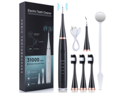Kit de Limpeza Dental Ultrassônico Elétrico , Remove Placa Bacteriana, Manchas de Tabaco e Tártaro. MDUG (preto)