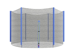 Rede De Substituição Para Trampolim, Rede De Segurança Com 1 Portão Com Zíper Para Trampolins De Ø 244 Cm E 6 Postes.