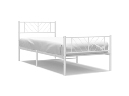 Metal Bed Frame, Metal Bed Frames Vidaxl Branco Aço (100 X 190 Cm)
