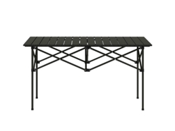 Mesa Dobrável E Enrolável, Leve, Ideal Para Jardins, Varandas E Campismo. 95 X 55 Cm, Preta.