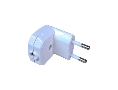 Plugue 2p De 10 A 250 V, Ângulo De 90°, Branco Bf (embalado Em Plástico Termoencolhível)