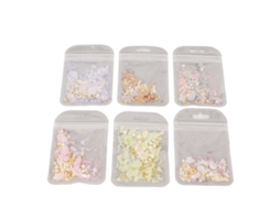 Set De Decoração De Unhas 6pcs Com Fragmentos De Concha Marinha E Brilho Colorido Para Manicure