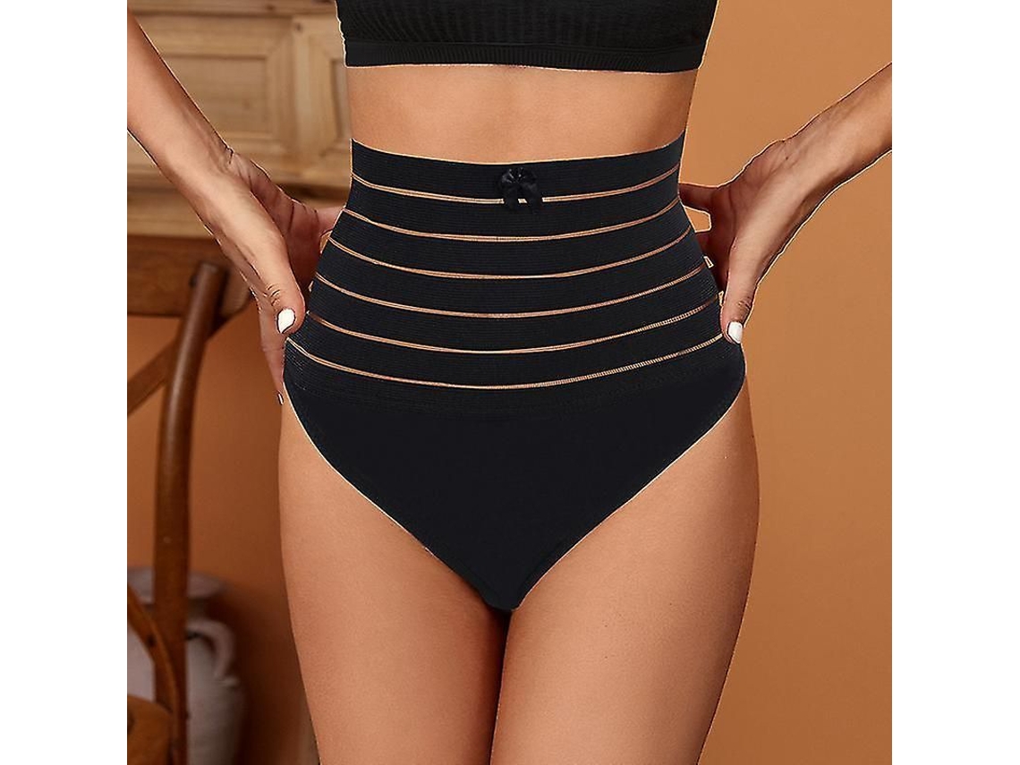 Calcinha Modeladora Sem Arame com Decoração Recortada Firme Mulher Poliéster/nylon/spandex Preto