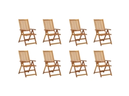 Maison Exclusive - Cadeiras De Jardim Dobráveis C/ Almofadões 8 Pcs Acácia Maciça