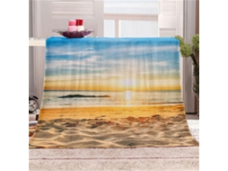Manta de Flanela Fansu Estampa Praia Inverno Quente Macia e Fofa em Microfibra Ideal para Cama Ou Sofá Adequad
