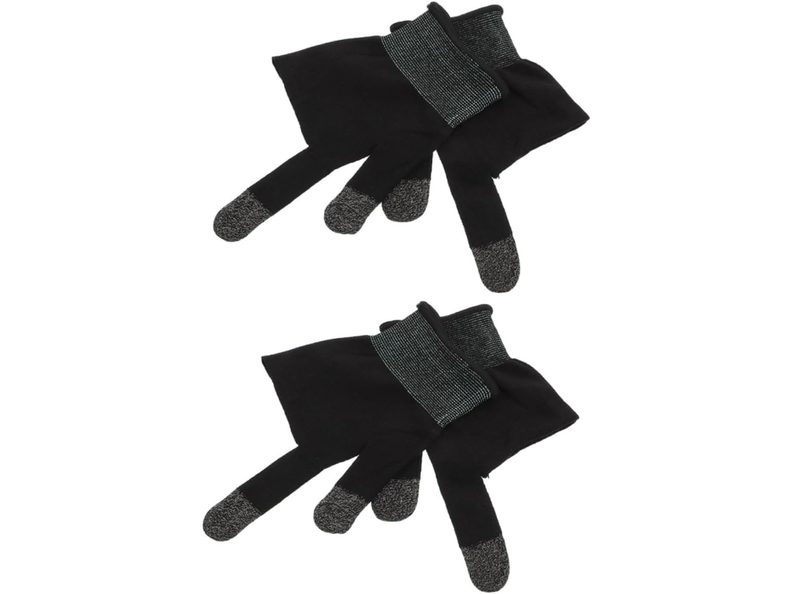 Jojofuny Protetores De Dedo Para Jogos Em Fibra Carbono Preta, Leves E Antiderrapantes, Com Fio De Aquecimento