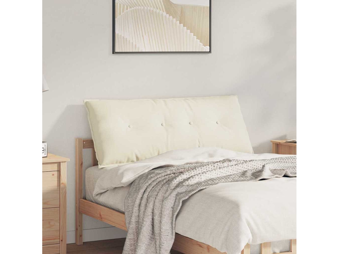 Vidaxl Travesseiro Para Costas Creme 120 X 50 Cm