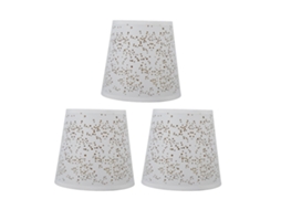 Conjunto de 3 Abajur de Tecido Anti poeira Moderno Decorativo Oco para Lâmpada E14 Mesa Parede Piso S/MARCA