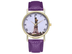 Relógio de pulso analógico de quartzo Zhoulianfa Classic Purple Alloy