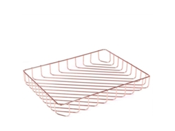 Prateleira de arquivos em ferro fio, rose gold, elegante, para mesa, grande capacidade | S/MARCA
