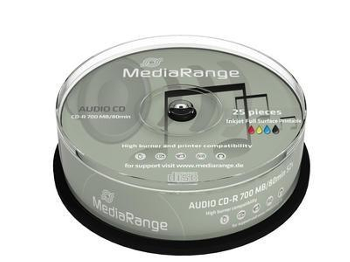 CD-R 80min AUDIO Printable Cake 25 Unidades MEDIARANGE