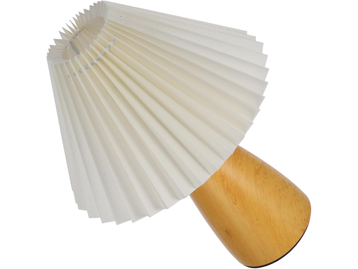 Luminária Noturna De Madeira Com Alimentação Usb E Cúpula Tecido, Pequena E Resistente, Ideal Para Decoração De