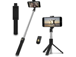 Palo selfie tripé Fasst, controle remoto, rotativo, portátil, para telefones 4.7-6 polegadas, S/MARCA
