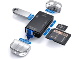 Leitor de Cartão Microsd para Celular Sistemas Operacionais Leitor de Cartão Sd Usb c para Câmera, Leitor de Cartão Usb para Pc, e Notebook AQUAFORGE