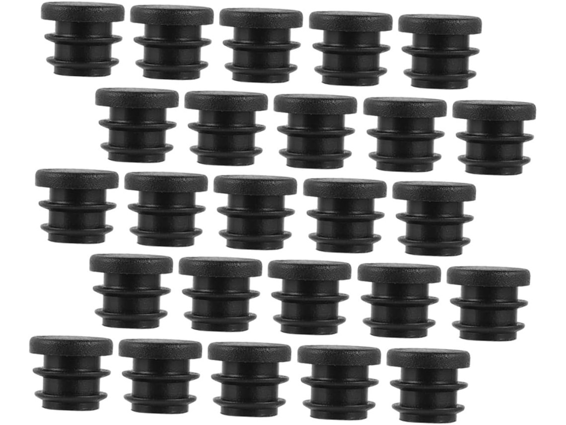100-tampas Redondas Pretas De Plástico Para Pés Móveis 20mm, Tampas De Extremidade Para Tubos, Inserções Antidesgaste