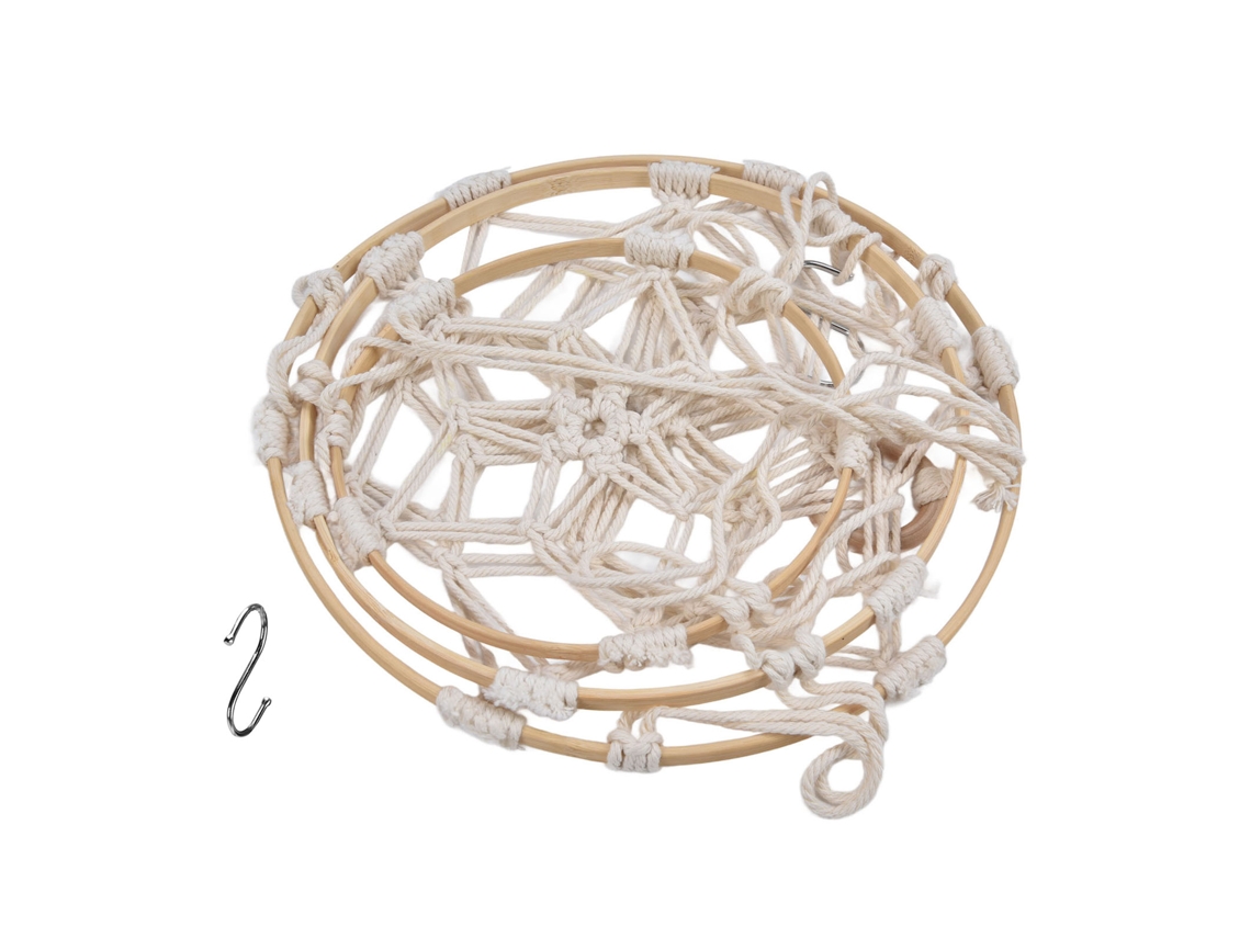 Baok-cesta Suspensa Multicamada Para Frutas E Verduras Hamaca De Bambú E Corda De Algodão Para Casa