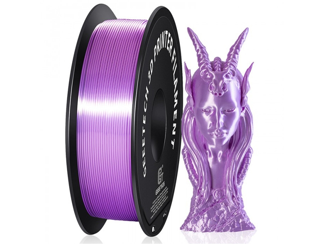 Filamento PLA Silk Multicolorido para Impressora 3D GEEETECH, 1,75mm, 1kg/rolo, Acabamento Brilhante (1kg)