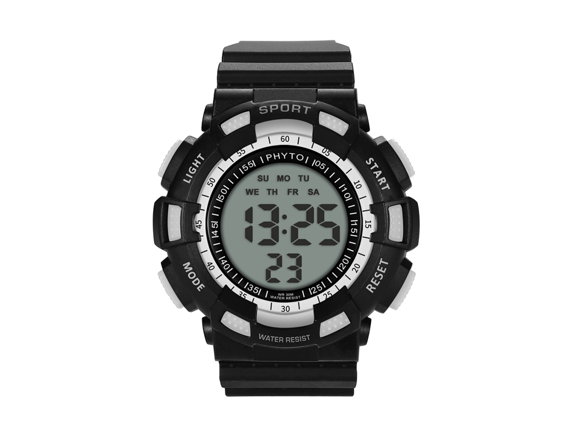 Reloj Deportivo Electrónico Simple Al Aire Libre Con Pantalla Digital Para Hombre Regalo (blanco)