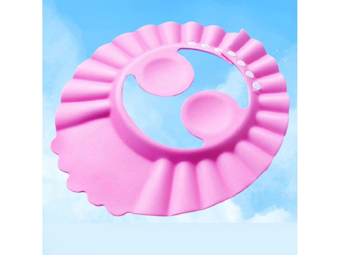 Gorro De Baño Para Bebés Y Niños, Impermeable Ajustable Con Protección De Oídos, Gorro Para Lavar El Cabello, Rosa