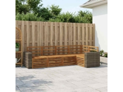 Vidaxl Conjunto De Sofás Para Exterior 5 Unid. Natural Poliéster