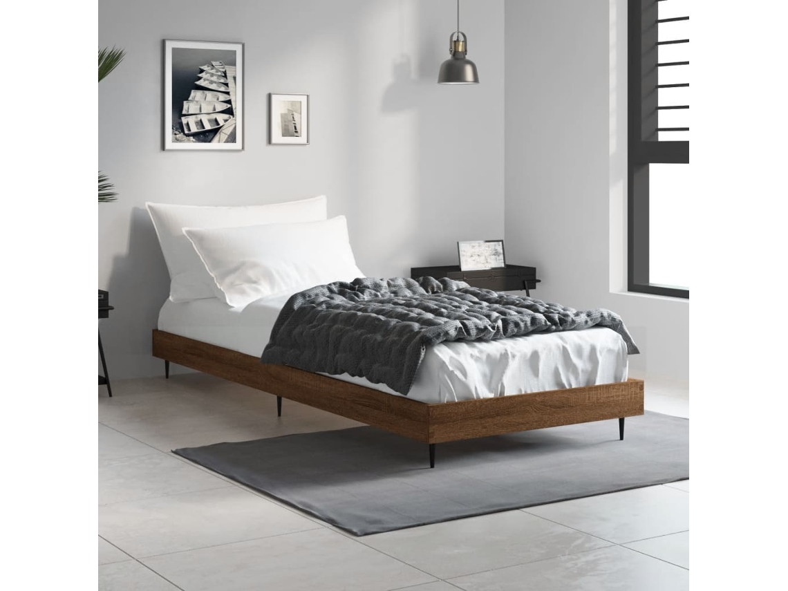 Estrutura Cama S/ Colchão Derivados Madeira Carvalho Castanho