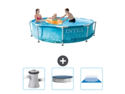 Piscina INTEX com Moldura Redonda 305 X 76 Cm Impressão D'Água Incluída Bomba de Filtro de Piscina Cobrir Folha de Base