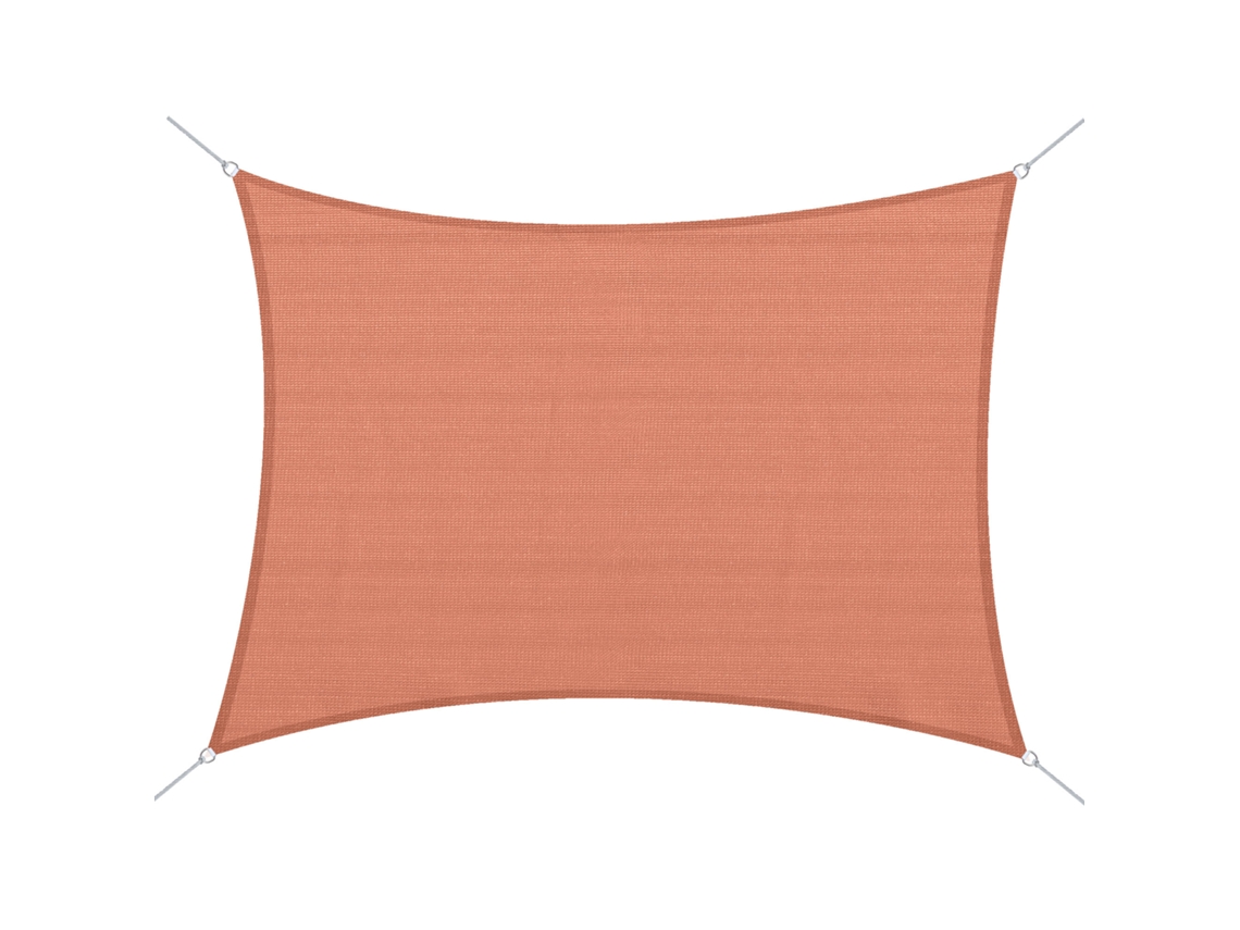 Tenda de vela retangular resistente a raios uv com corda em aço inoxidável (4x6 M) Vermelho