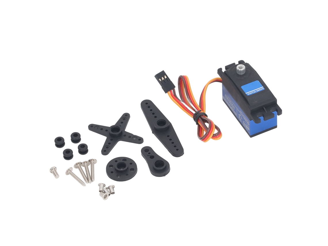 Mali servo Digital Rc com Braço 20kg Engrenagem de Metal Azul Controle Preciso 60 Graus Peças para Carro Barco Rc 1/10