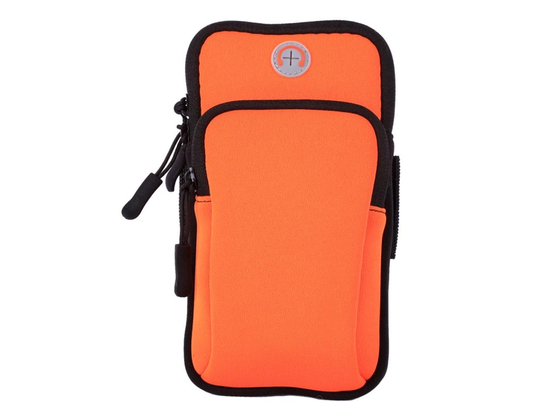 Bolsa De Braço | Esporte | Fitness | Universal | Entrada Para Fone De Ouvido Laranja