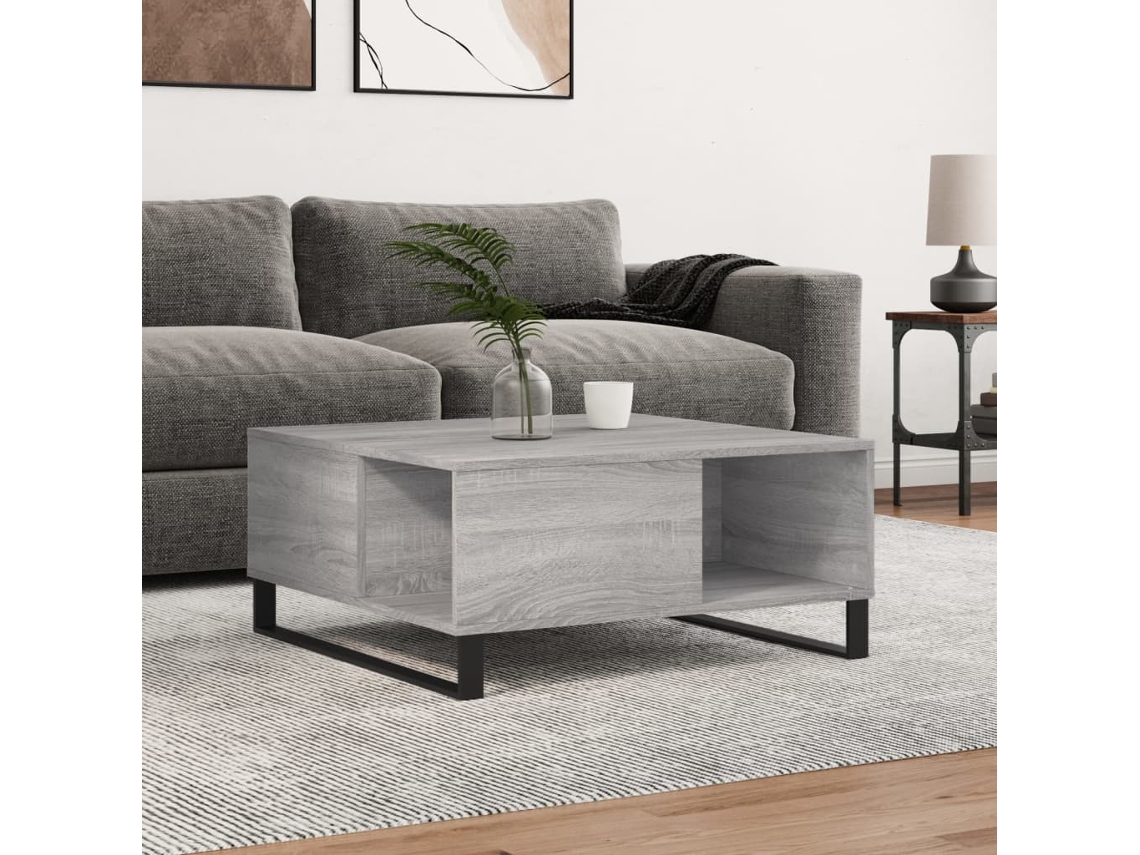 Vidaxl Mesa De Centro 80x80x36,5 Cm Derivados Madeira Cinzento Sonoma