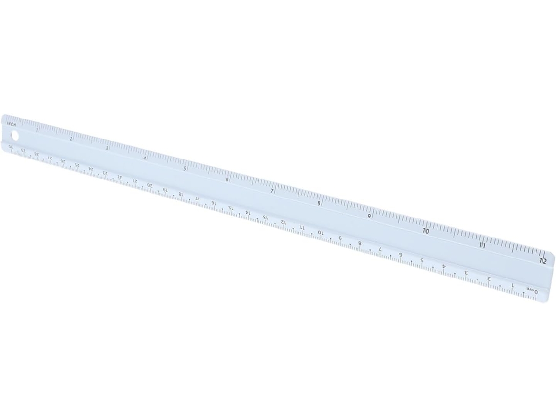 Régua de liga de alumínio durável e multifuncional para decoração escolar, ferramenta de design profissional com 30 cm.