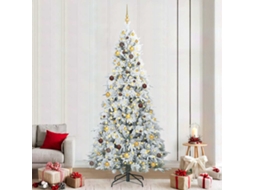 Vidaxl Árvore De Natal Articulada Artificial Branco 240 Cm Pe E Pvc