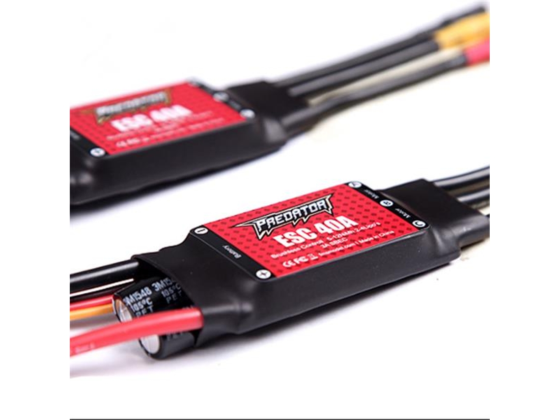 1 Cabo Xt60 de 200 Mm para Esc Brushless Fms Predator 40a com Bec de 3a e Conector Xt60 para Aeromodelos Zohd Volantex. MDUG
