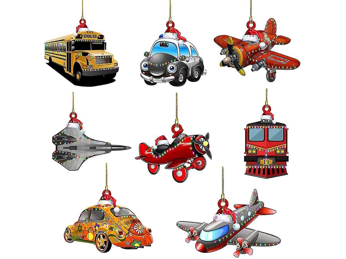 Conjunto De 8 Enfeites Para Árvore De Natal, Mini Pingentes De Madeira Olysi Shop