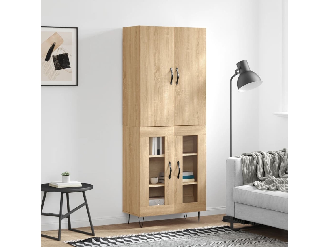 Vidaxl Armário Alto 69,5x34x180 Cm Derivados De Madeira Cor Sonoma
